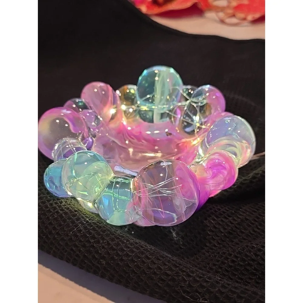 Handmade Resin‎ Bubble Bowl Decoration Keys Gift Wrapped Candy Light Up 656